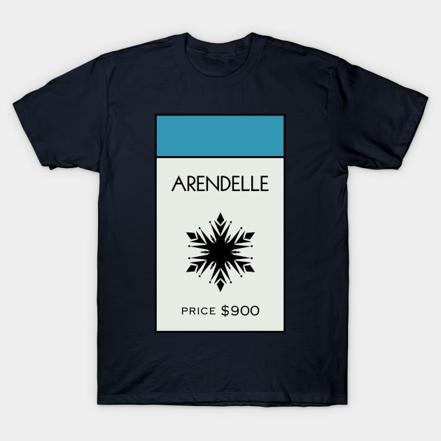 Arendelle Location Card T-Shirt by huckblade